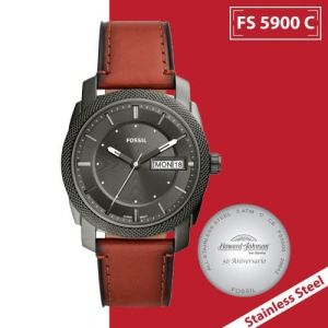 RELOJ DE CABALLERO ACERO INOXIDABLE CARATULA GRIS METALICO CORREA DE PIEL COLOR CABELLO